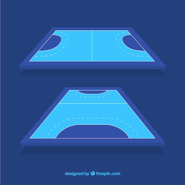 Vecteur gratuit conception du terrain de handball