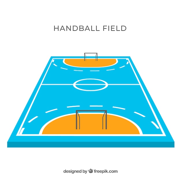 Vecteur gratuit conception du terrain de handball