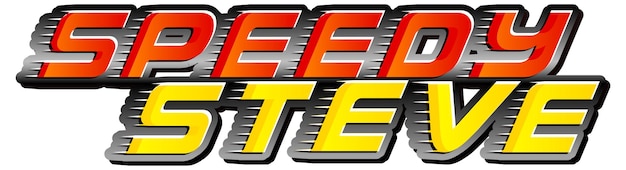 Vecteur gratuit conception du texte du logo speedy steve