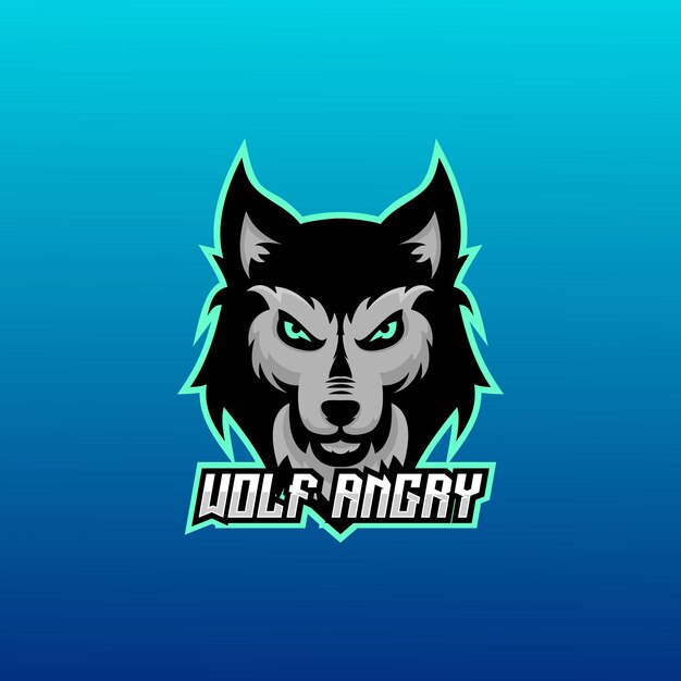 Conception d'équipe esport logo en colère loup