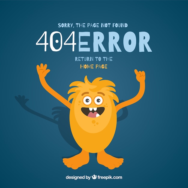 Conception D'erreur 404 Avec Monstre Jaune