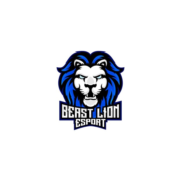 Vecteur gratuit conception d'esport de jeu de logo de lion de bête