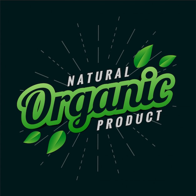 Vecteur gratuit conception d'étiquette de produit biologique naturel avec des feuilles