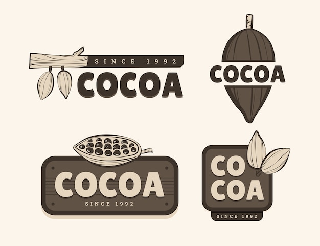 Conception D'étiquettes De Cacao Dessinées à La Main