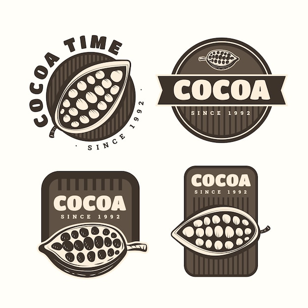 Conception D'étiquettes De Cacao Dessinées à La Main
