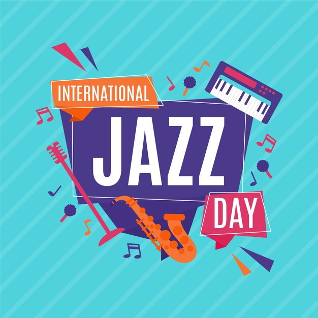 Vecteur gratuit conception d'événements de la journée internationale du jazz