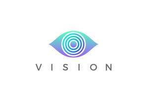 Conception eye logo vision. logotype d'espion de lentille optique de photo de vidéo de sécurité.