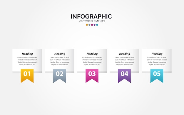 Conception De Flèche Infographique Horizontale Avec 5 Options Ou étapes