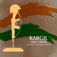 Vecteur gratuit conception de fond de célébration du 26 juillet kargil vijiay diwas