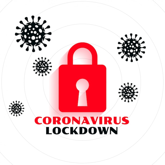 Conception De Fond Du Concept De Verrouillage De La Pandémie De Coronavirus Covid-19 Vecteur gratuit