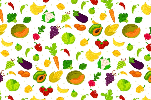 Conception De Fond De Fruits Et Légumes