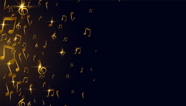 Conception De Fond De Notes De Musique D'or