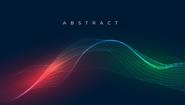 Conception de fond numérique brillant lignes colorées ondulées