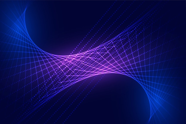 Conception de fond numérique de particules de technologie ondulée abstraite