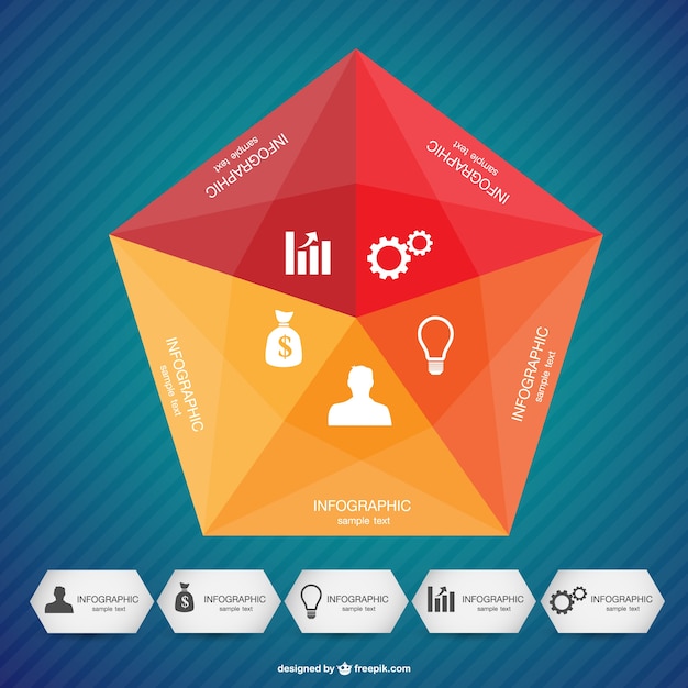 Vecteur gratuit conception géométrique infographie