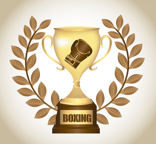 conception graphique trophée de boxe