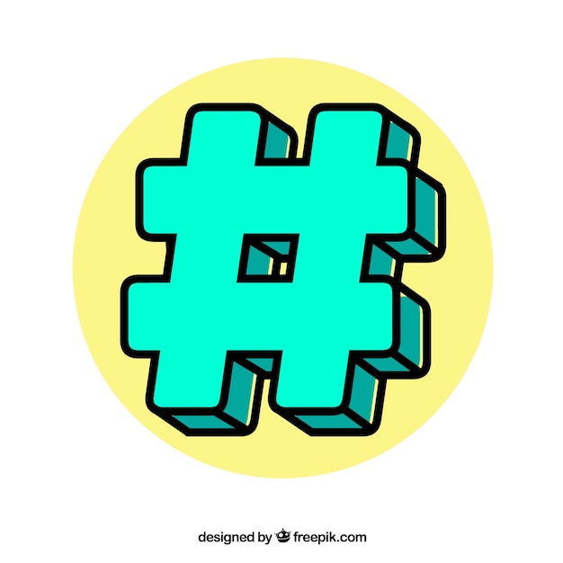 Vecteur gratuit conception de hashtag vert