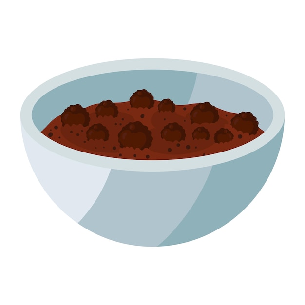 Vecteur gratuit conception de l'icône du bol de céréales au chocolat