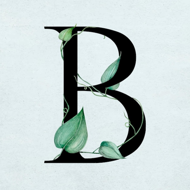 Conception d'illustration botanique d'une lettre