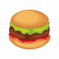 Vecteur gratuit conception d'illustration isolée de hamburger gourmet