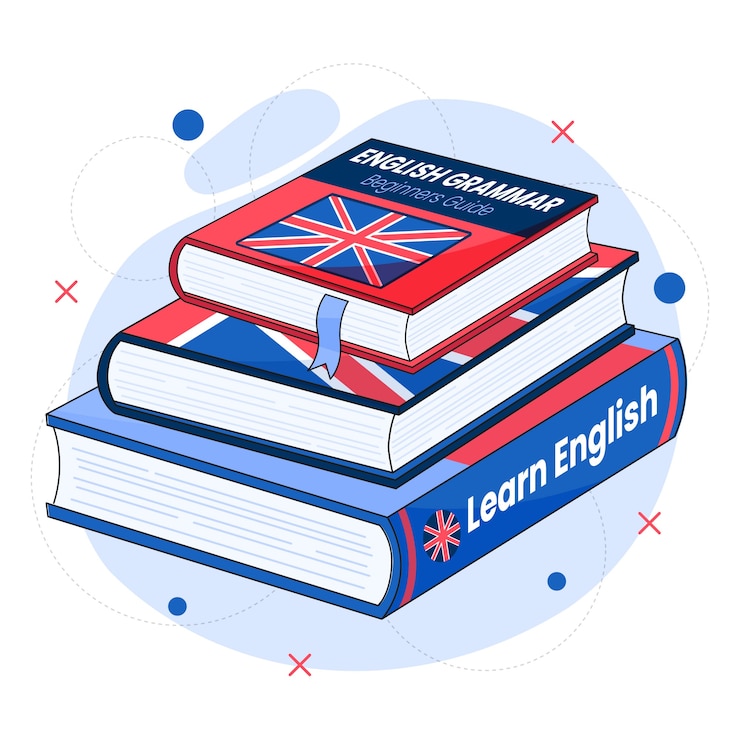 Vecteur gratuit conception d'illustration de livre anglais