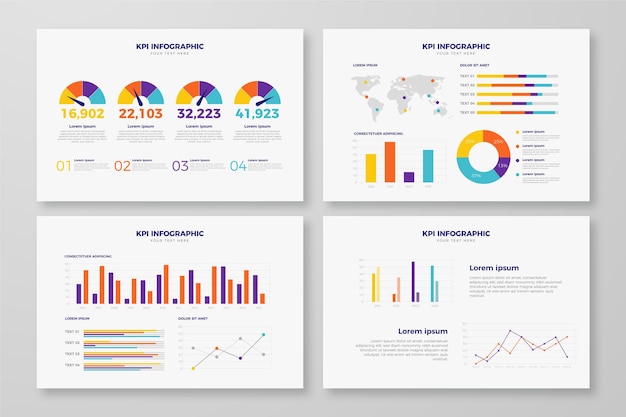 Vecteur gratuit conception infographique du concept kpi