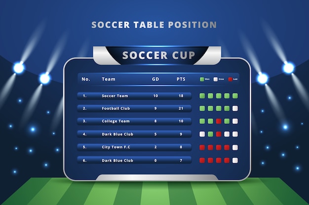 Conception Infographique Du Graphique De Position De Football Dégradé