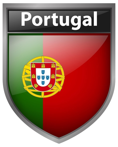 Conception D'insigne Pour Le Drapeau Du Portugal