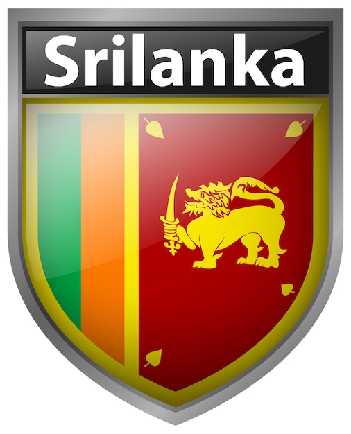 Vecteur gratuit conception d'insigne pour le drapeau du srilanka