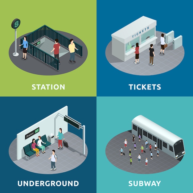 Conception Isométrique Du Métro