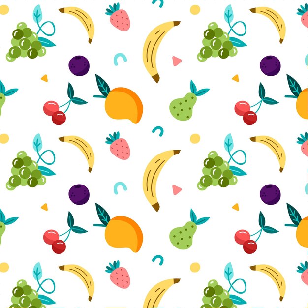 Conception de jeu de motifs de fruits