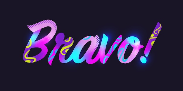 Vecteur gratuit conception de lettrage bravo dessiné à la main