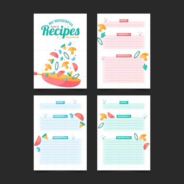 Vecteur gratuit conception de livre de recettes design plat