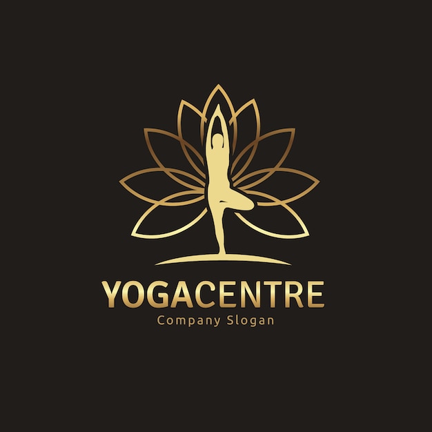 Vecteur gratuit conception de logo golden yoga