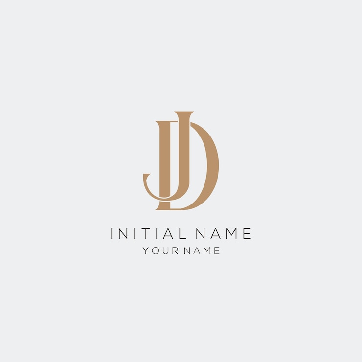 Vecteur gratuit conception de logo minimaliste de la lettre j d pour une marque personnelle ou une entreprise
