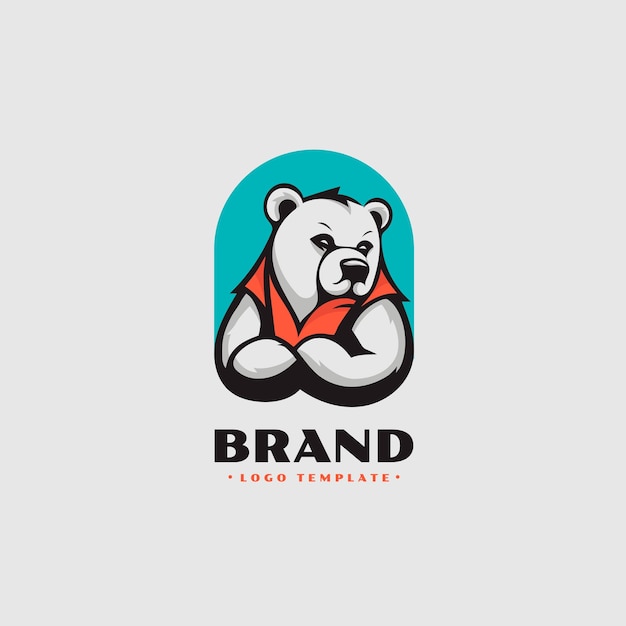 Vecteur gratuit conception de logo d'ours