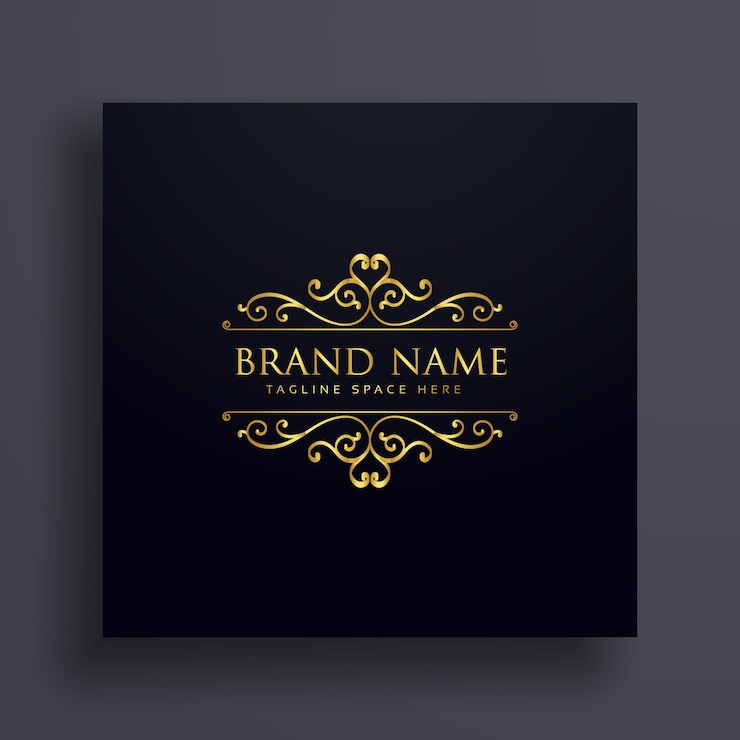 Vecteur gratuit conception de logo vip luxe pour votre marque avec décoration florale