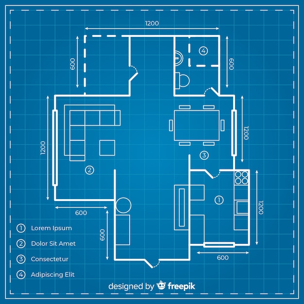 Conception de maison numérique avec blueprint