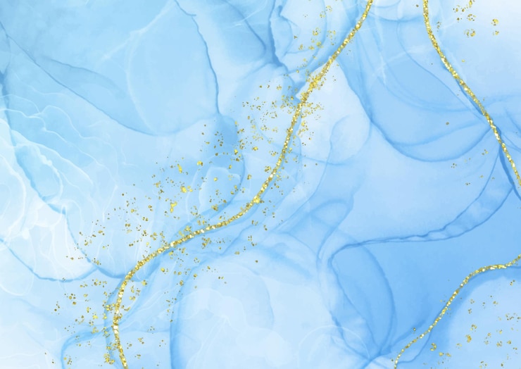 Vecteur gratuit conception de marbre d'encre d'alcool avec la conception d'éléments d'or scintillants