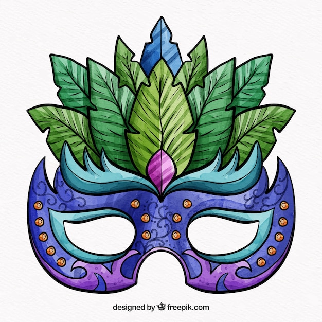 Conception De Masque Avec Des Feuilles Pour Le Carnaval