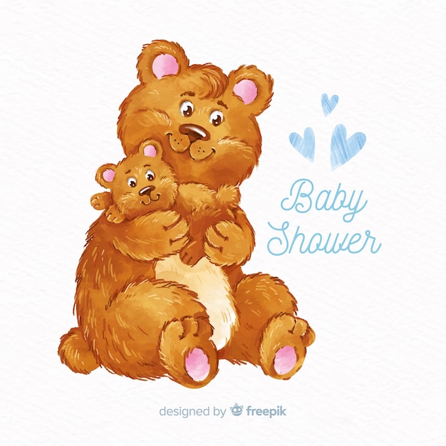 Conception mignonne de baby shower d&#39;aquarelle