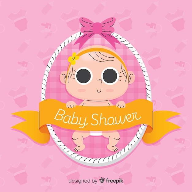 Vecteur gratuit conception mignonne de douche de bébé