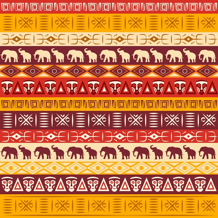 Vecteur gratuit conception de modèle africain plat