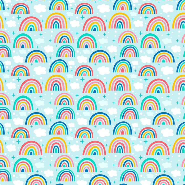 Vecteur gratuit conception de modèle arc-en-ciel dessiné à la main