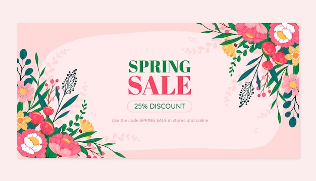 Conception de modèle de bannière de vente de fleuriste
