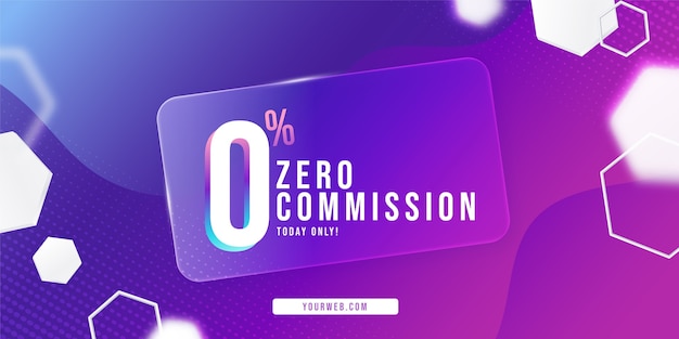 Vecteur gratuit conception de modèle de bannière de vente zéro commission