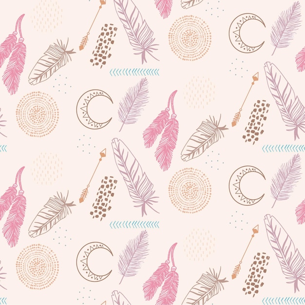 Conception de modèle boho dessiné à la main