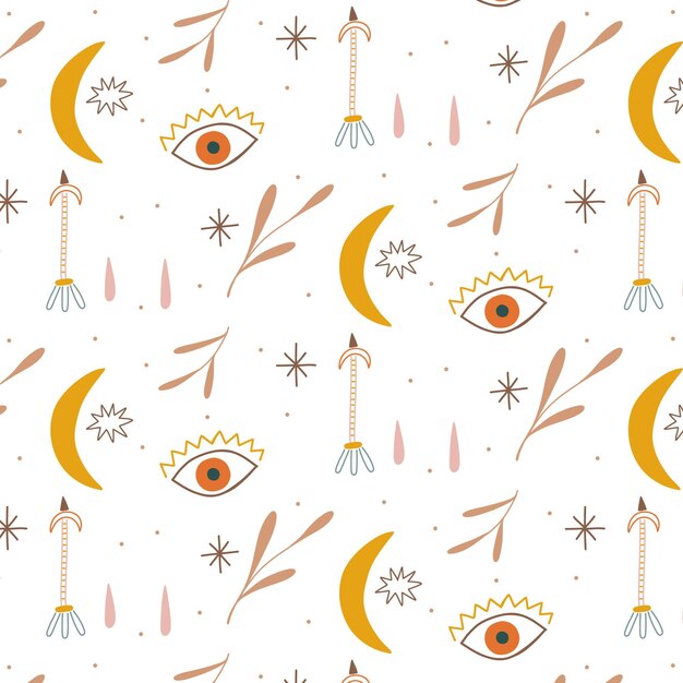 Conception de modèle boho dessiné à la main