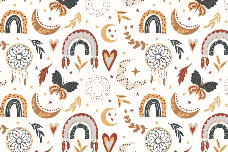 Vecteur gratuit conception de modèle boho dessiné à la main