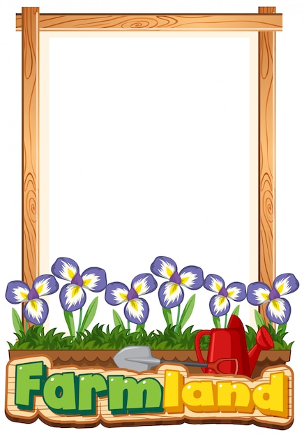 Conception de modèle de bordure avec des fleurs d'iris